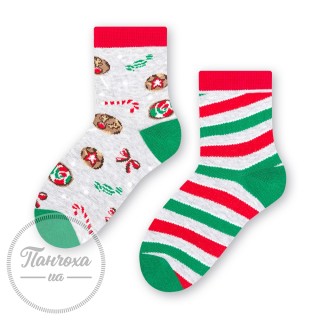 Шкарпетки дитячі STEVEN 014 (новорічні іграшки) р.26-28 сірий