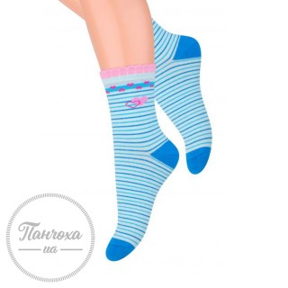 Шкарпетки для дівчат STEVEN 014 (серця4) р.29-31 блакитний