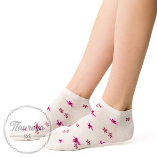 Шкарпетки жіночі STEVEN 114 (квіти 1) р.35-37 молочний