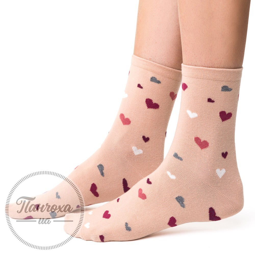 Шкарпетки жіночі STEVEN 099 (серця) р.38-40 бежевий