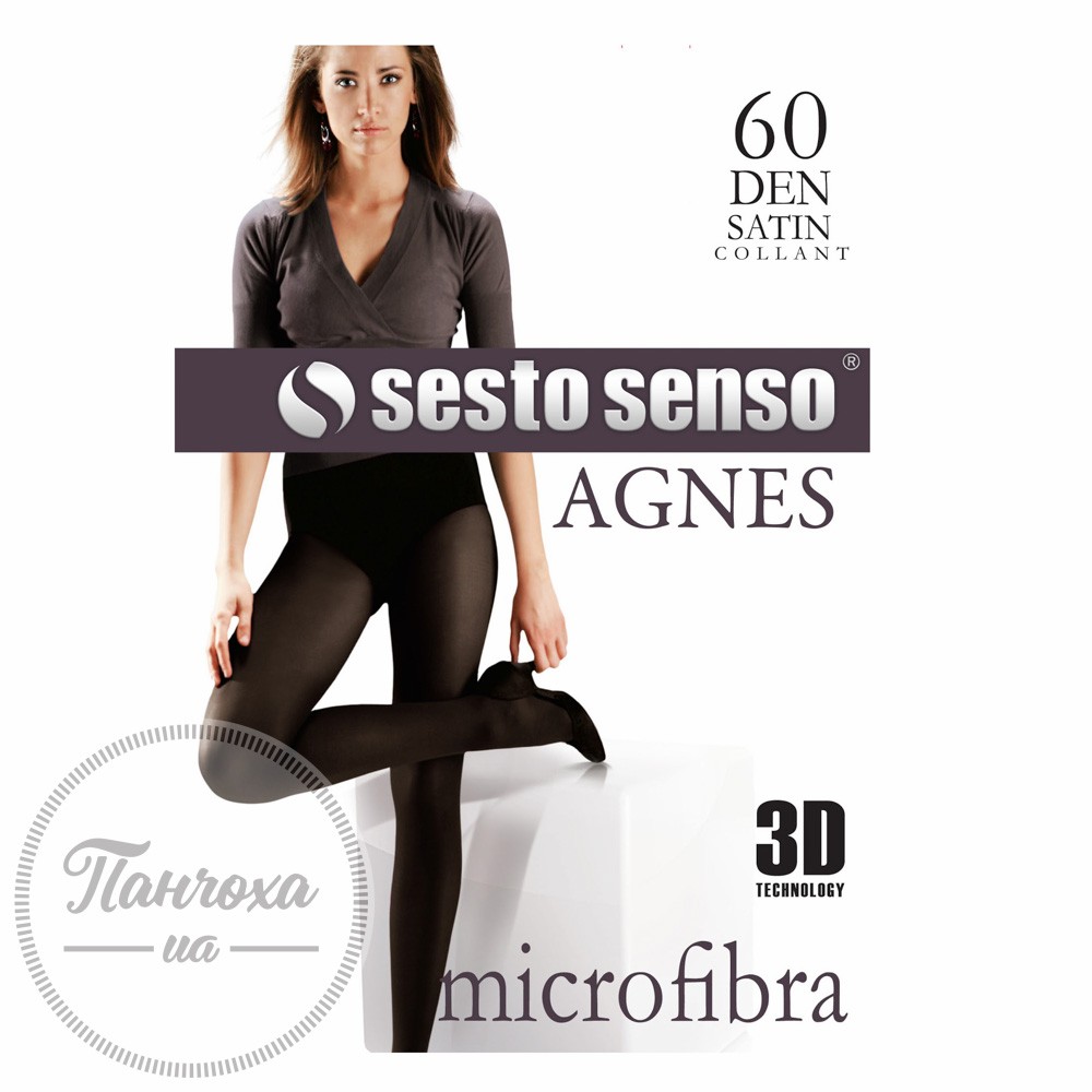 Колготи жіночі SESTO SENSO AGNES 60 den з мікрофіброю (4, nero)