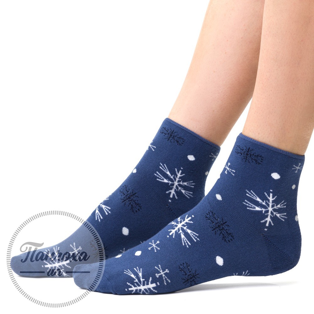 Шкарпетки жіночі STEVEN 123 (сніжинки 1) р.35-37 Джинс
