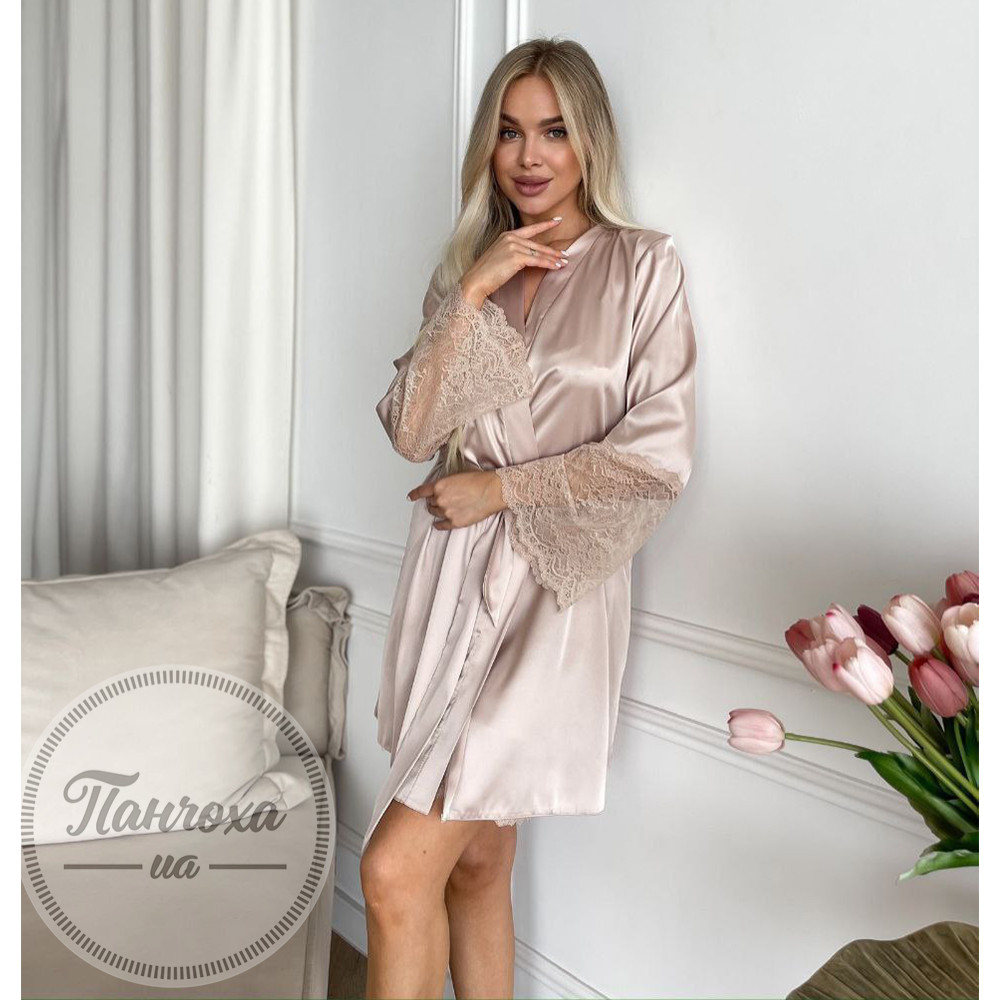 Халат жіночий JULIA 4100_71 (н) p.44-46 Пудра Халат жіночий JULIA 4100_71 (н) p.44-46 Пудра