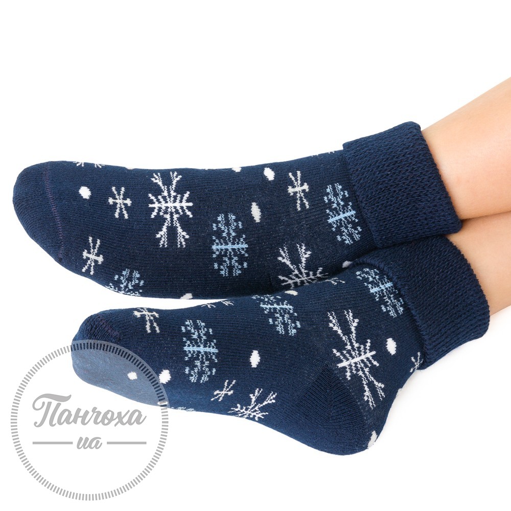 Шкарпетки дитячі STEVEN 154 (Сніжинки) р.23-25 Темно-синій