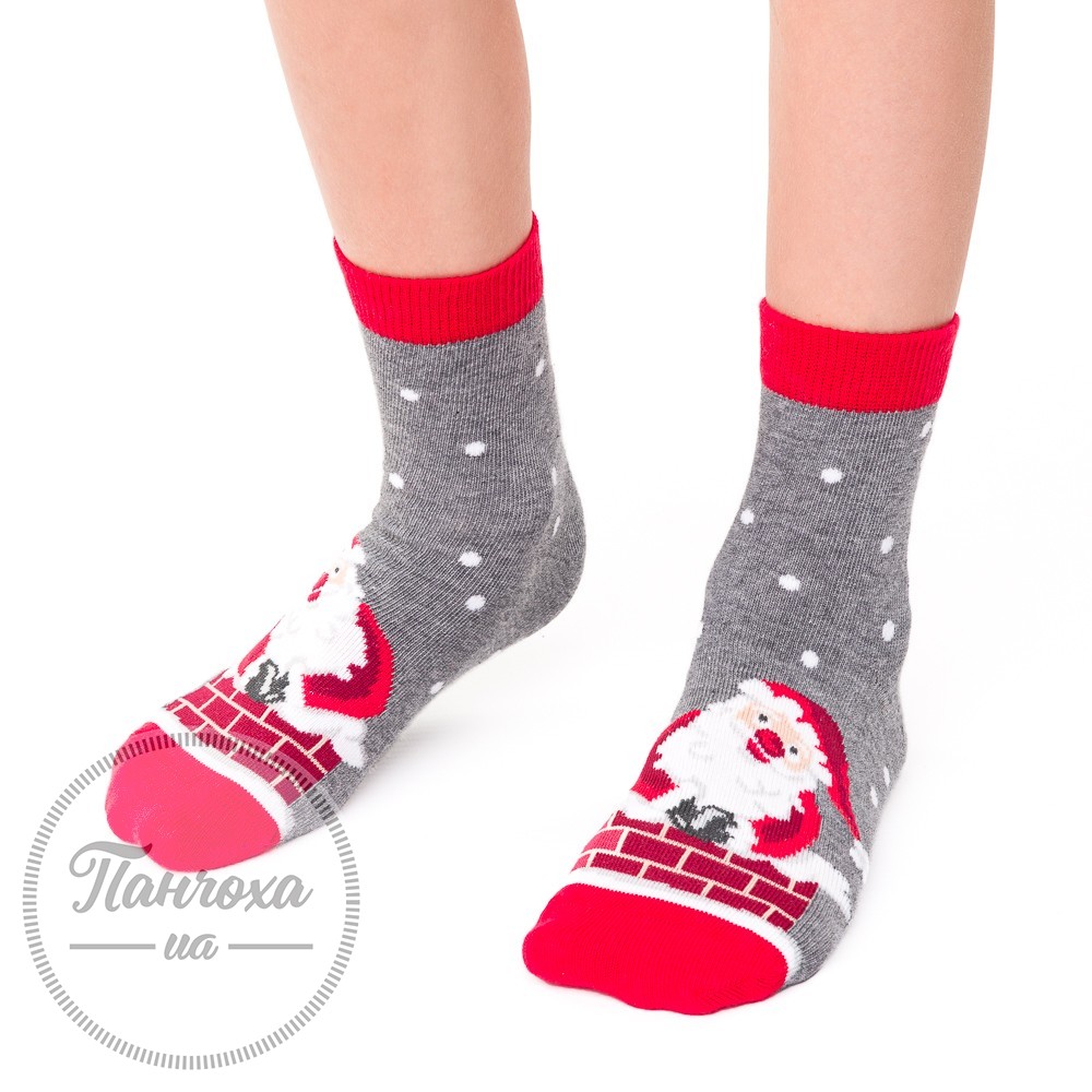 Шкарпетки дитячі STEVEN 014 (Санта Клаус) р.26-28 сірий