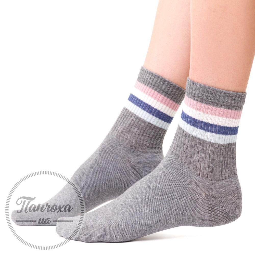 Шкарпетки жіночі STEVEN 026 (кольорові смуги) р.35-37 Сірий