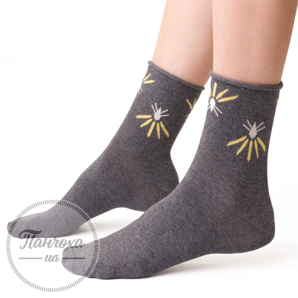Шкарпетки жіночі STEVEN 099 (квіти 1) р.38-40 сірий