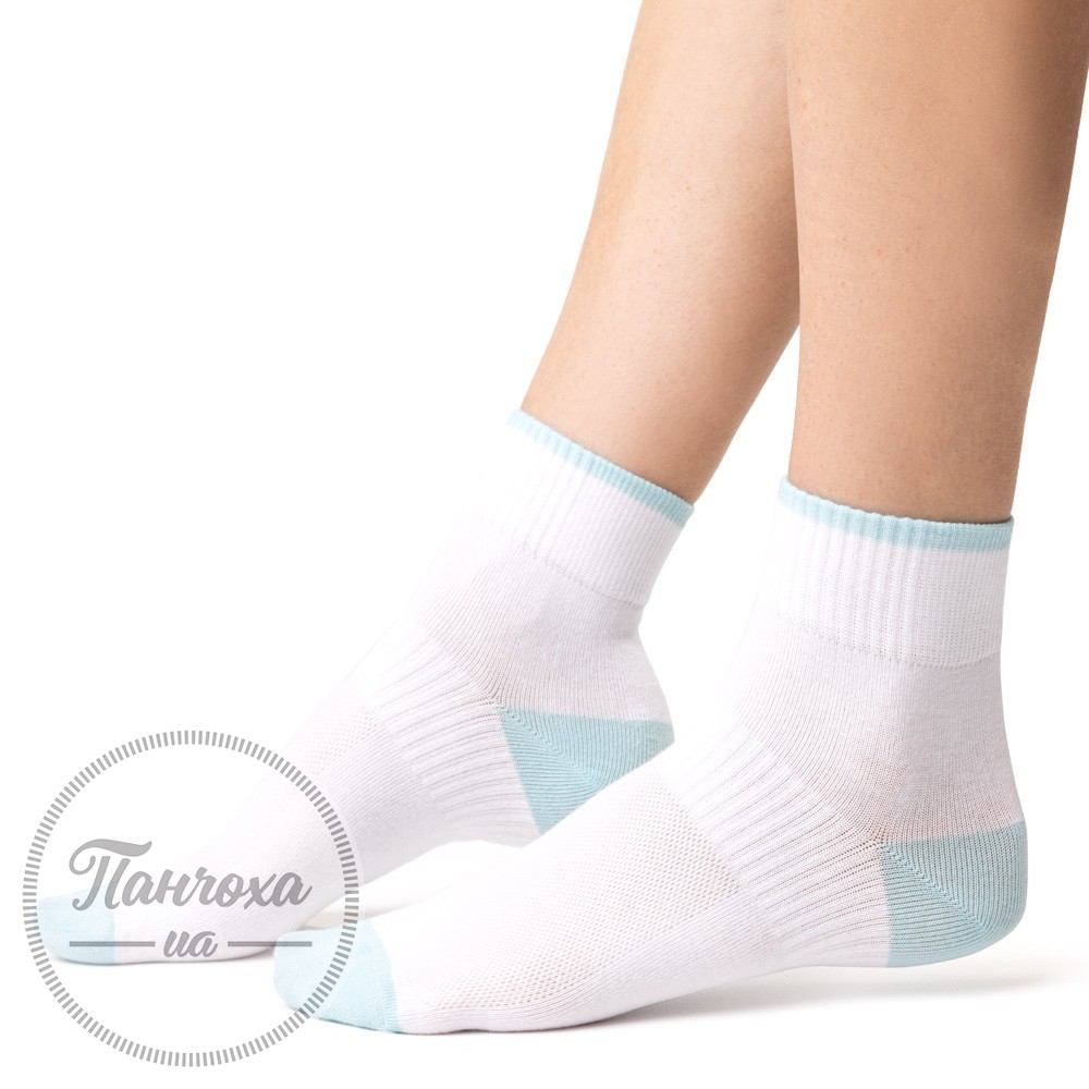Шкарпетки жіночі STEVEN 026 (кольорова п"ятка) р.35-37 Білий-бірюзовий Шкарпетки жіночі STEVEN 026 (кольорова п"ятка) р.35-37 Білий-бірюзовий