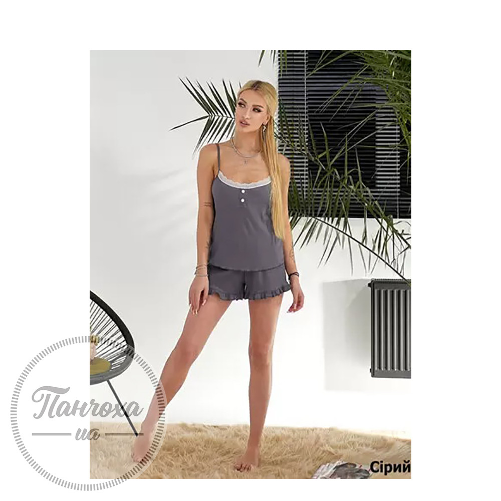 Піжама жіноча LEGGERI 14 (майка+шорти) р.S/M Сірий Піжама жіноча LEGGERI 14 (майка+шорти) р.S/M Сірий