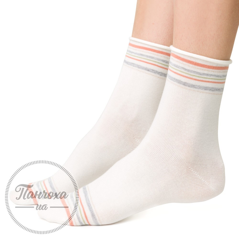 Шкарпетки жіночі STEVEN 099 (смужки) р.38-40 молочний