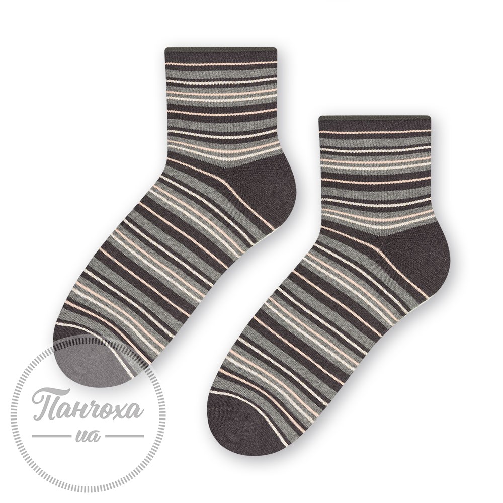 Шкарпетки жіночі STEVEN 123 (смуги) р.38-40 Темно-сірий