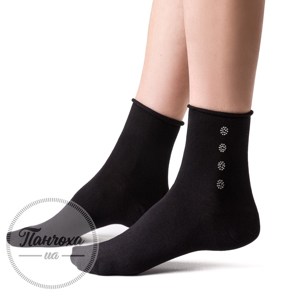 Шкарпетки жіночі STEVEN 066 (стрази горох) р.35-37 Чорний