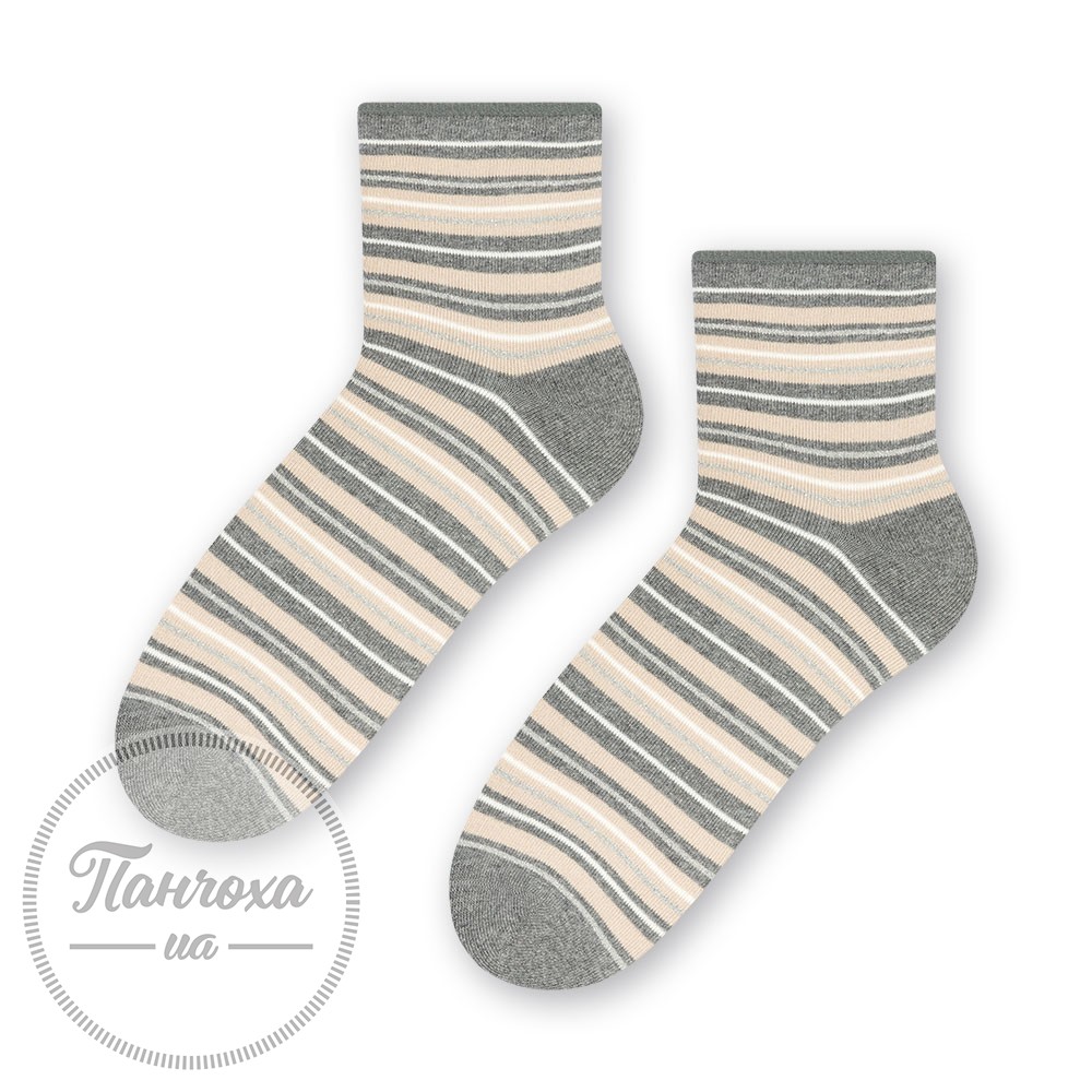 Шкарпетки жіночі STEVEN 123 (смуги) р.38-40 Сірий-беж