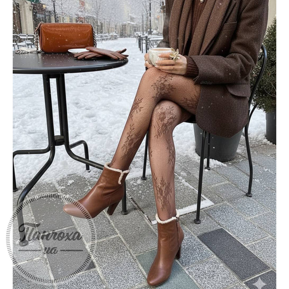 Колготки жіночі PANNA (мереживо Лоліта) p.1/2 Chocolate Колготки жіночі PANNA (мереживо Лоліта) p.1/2 Chocolate