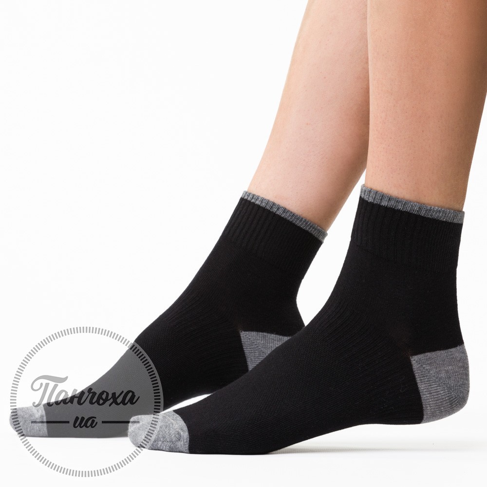 Шкарпетки жіночі STEVEN 026 (кольорова п"ятка) р.35-37 чорний