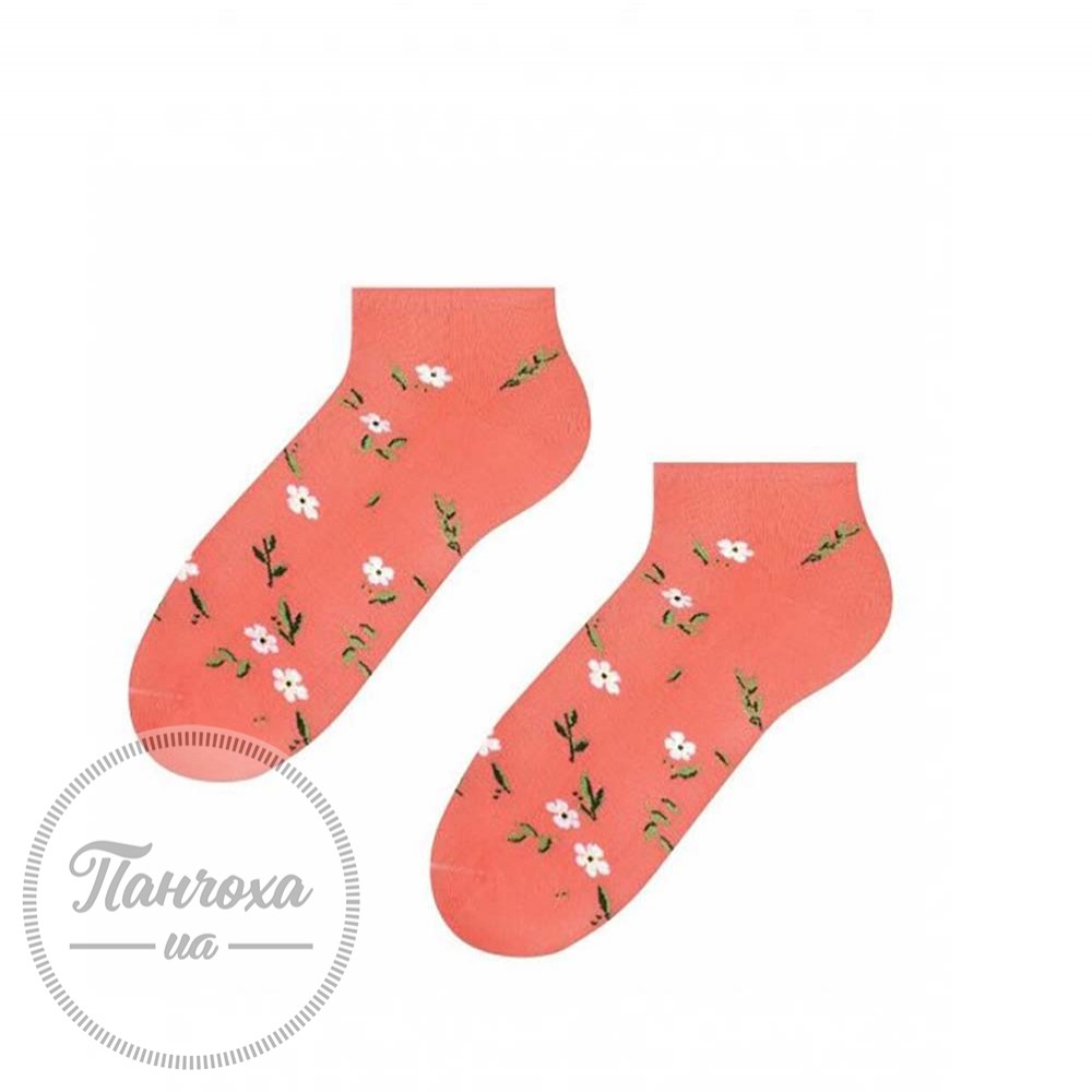 Шкарпетки жіночі STEVEN 114 (квітковий орнамент) р.35-37 персиковий
