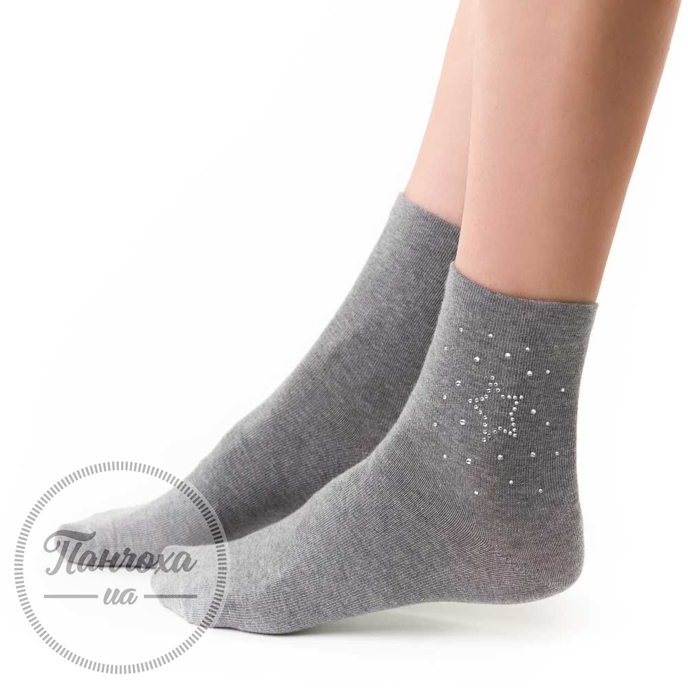 Шкарпетки жіночі STEVEN 066 (стрази зірка) р.35-37 Сірий