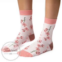 Носки Женские STEVEN 017 (KWIATY 1) р. 35-37 св. розовый