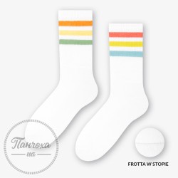 Шкарпетки жіночі MORE 081 (смужка) р.35-38 Білий-жовтий