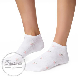 Носки Женские STEVEN 114 (мелкие цветы) р. 35-37 белый