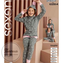Пижама для девушек SEXEN 63255-K p.6-7 лет Серый