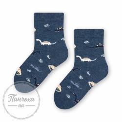 Шкарпетки дитячі STEVEN 138 (динозаври 1) р.23-25 джинс