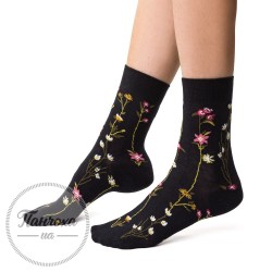 Шкарпетки жіночі STEVEN 017 (KWIATY) р.35-37 темно-сірий