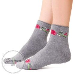 Шкарпетки жіночі STEVEN 123 (орнамент/квітка) р.35-37 Св.сірий