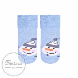 Шкарпетки дитячі STEVEN 156 (сніговик) р.14-16 блакитний