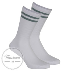 Шкарпетки жіночі WOLA (високі в смужку) 996 р.36-38 Білий-зелена смужка