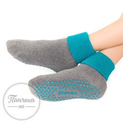 Шкарпетки дитячі STEVEN 038 ABS (крапки) р.29-31 Темно-сірий/бірюзовий