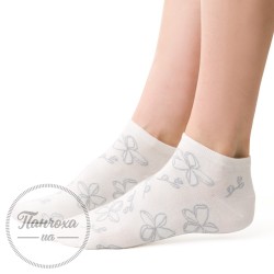 Шкарпетки жіночі STEVEN 114 (квіти-люрекс) р.35-37 молочний