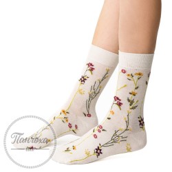 Шкарпетки жіночі STEVEN 017 (KWIATY) р.35-37 молочний