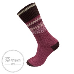 Шкарпетки жіночі Лонкаме 6500 р.23-25 Фуксія/бордовий (сніжинка)