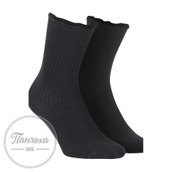 Шкарпетки жіночі WOLA (з рюшем) р.one size Темно-сірий акрил