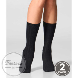 Шкарпетки жіночі LEGS SOCKS ANGORA RABBIT W22 (2 пари) р.36-40 Nero-grey