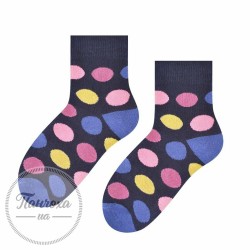 Шкарпетки для дівчат STEVEN 014 (горох) р.26-28 чорний