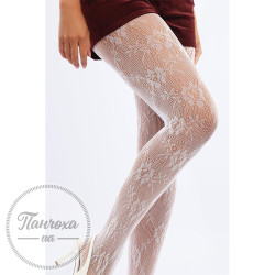 Колготки жіночі PANNA (мереживо квіти 0126) p.1/2 White