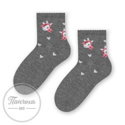 Шкарпетки для дівчат STEVEN 014 (єдиноріг) р.26-28 сірий
