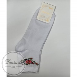 Шкарпетки жіночі Master 114 (вишиванка) р.23-25 Білий рози