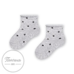 Шкарпетки для дівчат STEVEN 138 (горох-люрекс) р.20-22 св.сірий
