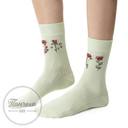 Носки Женские STEVEN 017 (KWIATY 3) р. 35-37 салатовый