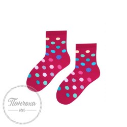 Шкарпетки для дівчат STEVEN 014 (кольоровий горох) р.29-31 малиновий