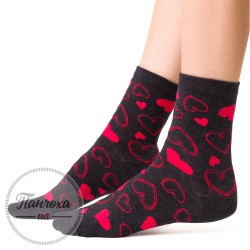 Шкарпетки жіночі STEVEN 136 (сердечки 1) р.35-37 темно-сірий