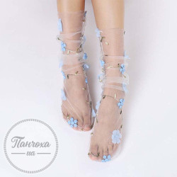 Носки Женские PANNA 0133 (микротюль) (one size) белый-голубой