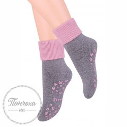 Носки Детские STEVEN 155 ABS р. 20-22 темно-серый / серо-розовый