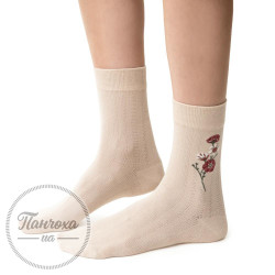 Носки Женские STEVEN 017 (KWIATY 4) р. 35-37 бежевый